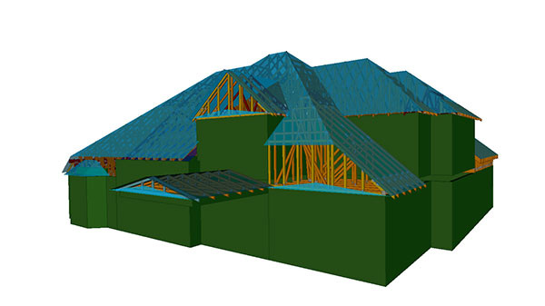 Roof system design 3d drawing